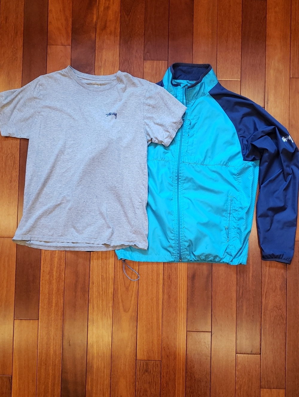 Stussy Windbreaker and Tshirt. Men's Medium
